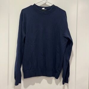 Daniel Bishop 100% Cashmere Crewneck Sweater Small Navy Blue Long Sleeve Knit